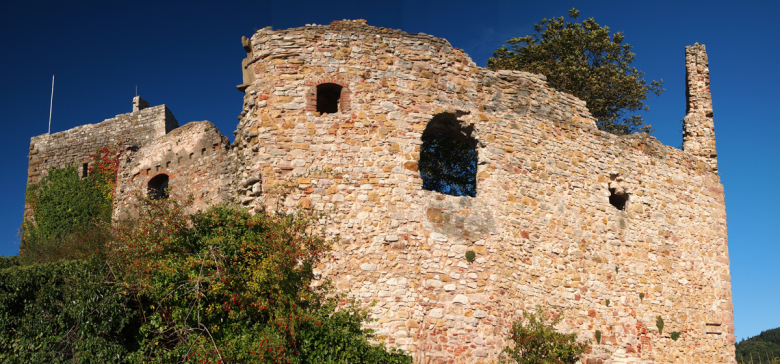 Die Staufener Burgruine im Sommer