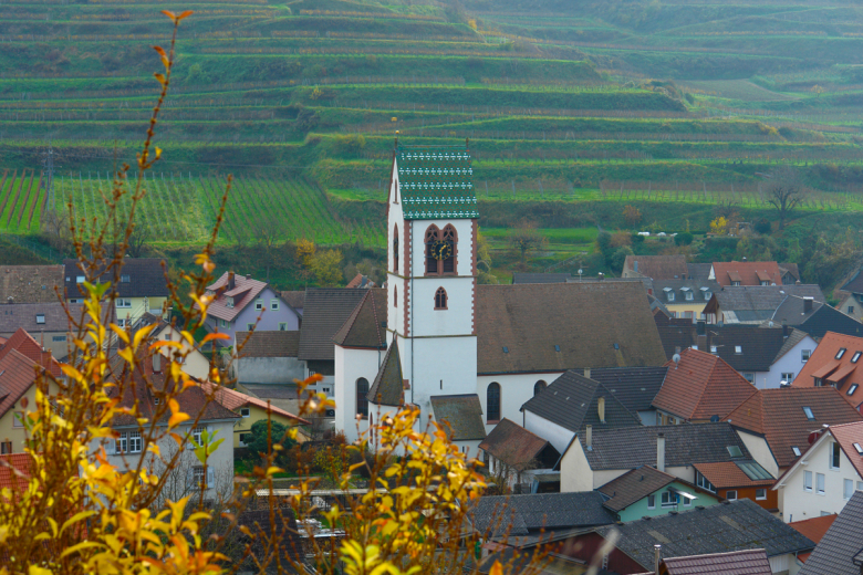 Der Ortsteil Oberbergen von Vogtsburg im Kaiserstuhl